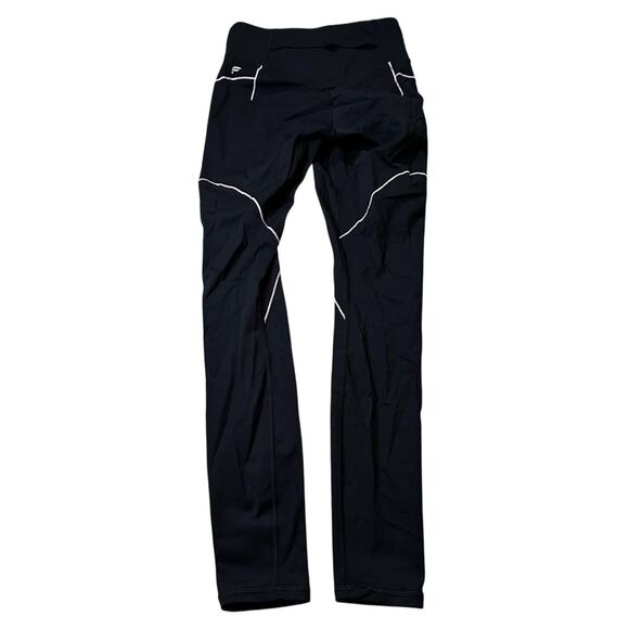 Fabletics Motion365 Black Leggings with pink contrast trim - Picture 2 of 9